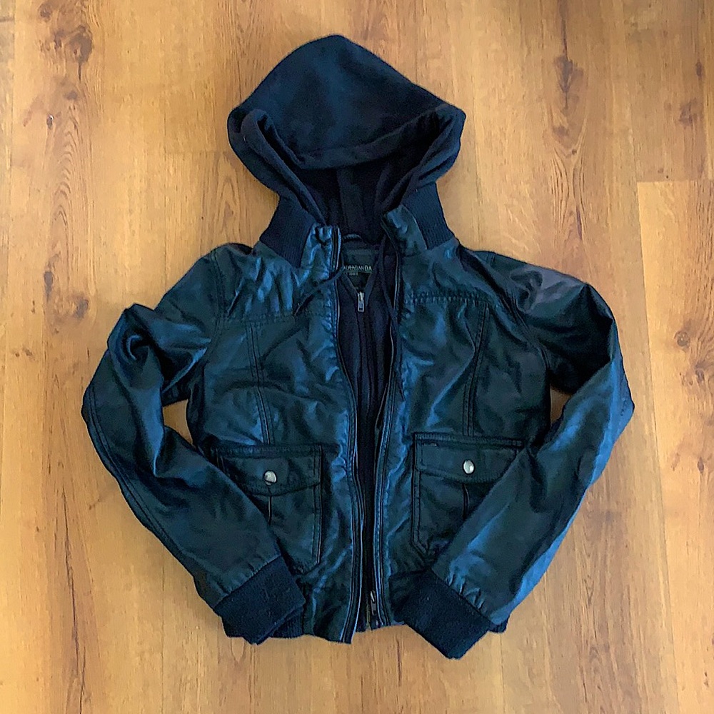 Black faux leather jacket